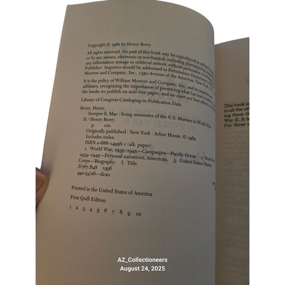 Semper fi, mac by Henry Berry 0688149561 quill books - Picture 6 of 7